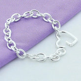 Heart Buckle Sterling Silver Bracelet